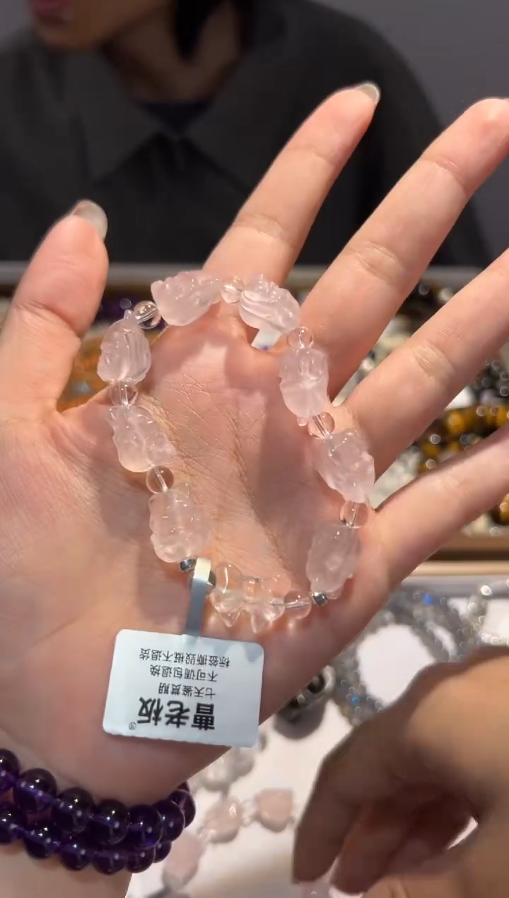 【闪购商品】芙蓉石手链未镶嵌莫粉狐狸diy