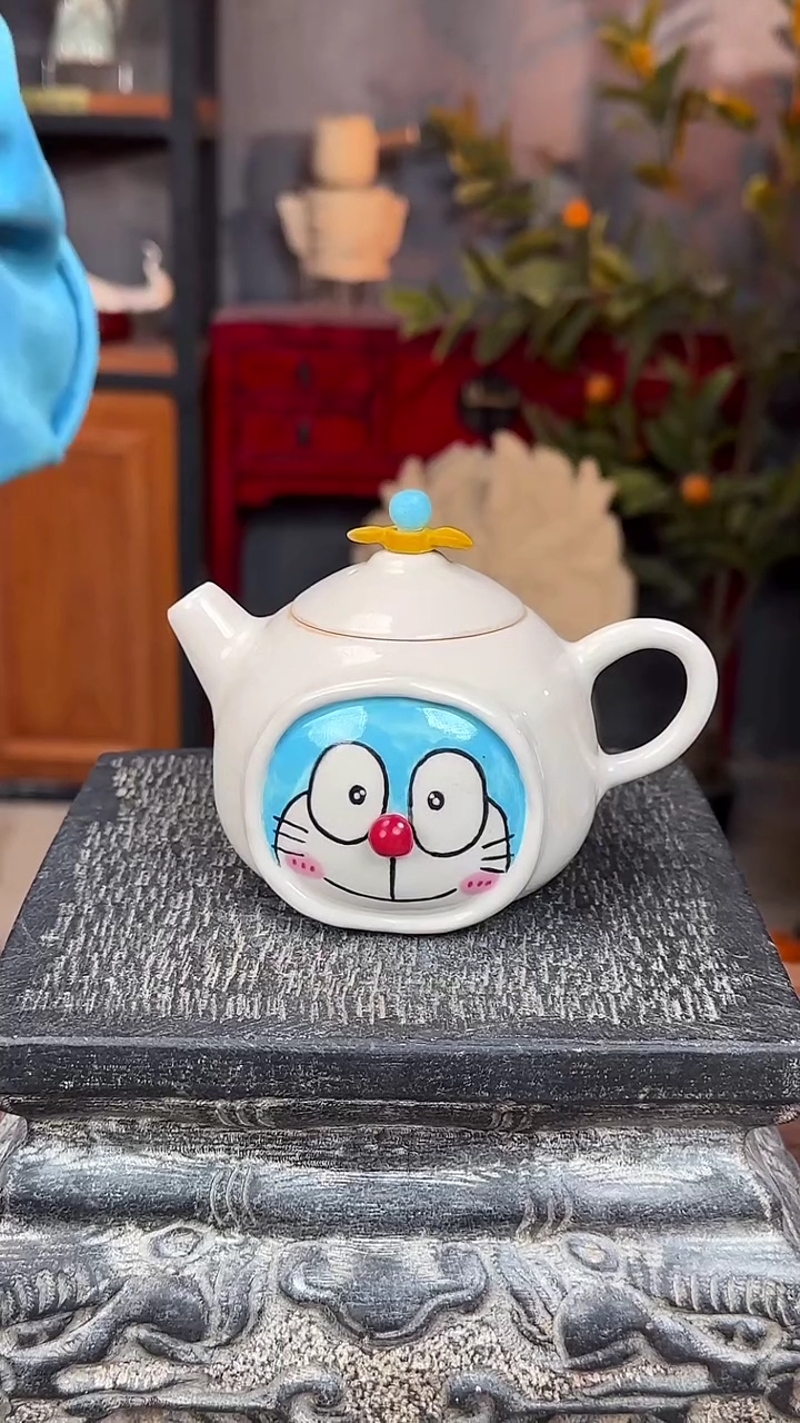 【闪购商品】摆件手工创意釉下彩小壶