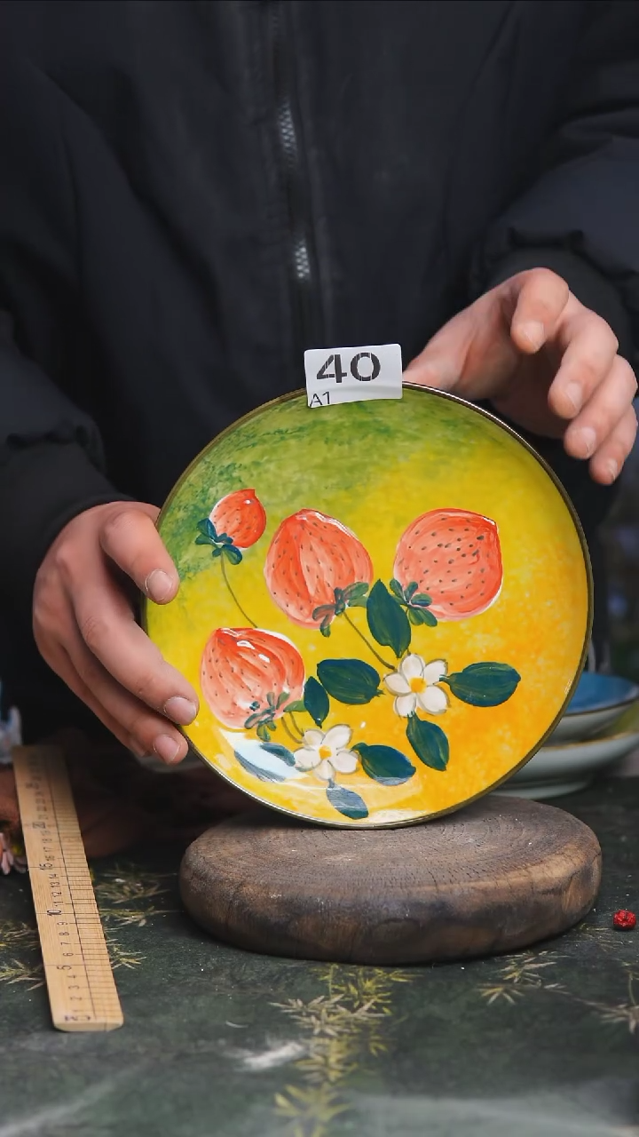 【闪购商品】40景德镇釉下彩油画立体菜盘