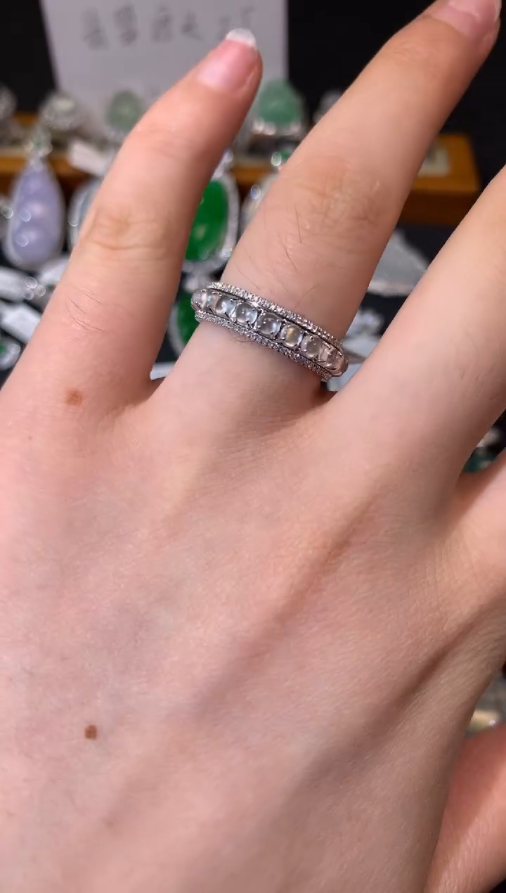 翡翠18K金镶嵌吊坠(不含链)戒指