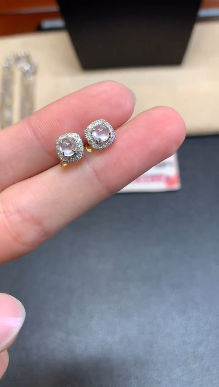 【闪购商品】翡翠耳饰18K金镶嵌【无鉴赏期】