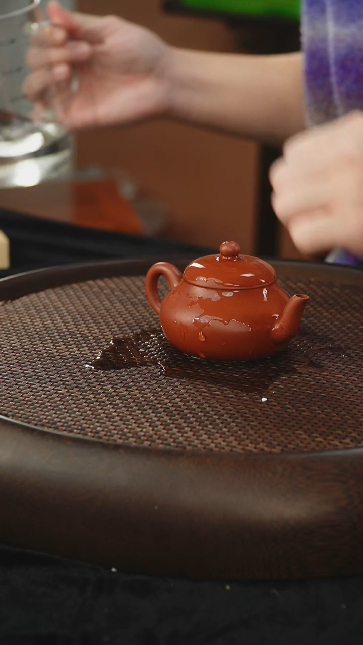 茶壶紫砂梨形  小红泥
