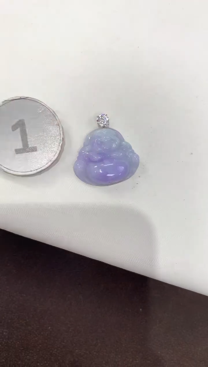 颈饰18K金镶嵌翡翠天然缅甸A货翡翠