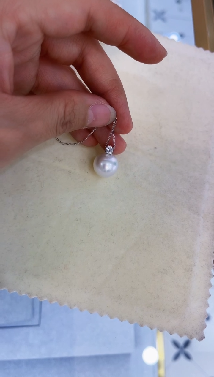 【闪购商品】海水珍珠吊坠(赠链)18K金镶嵌澳白吊坠13mm