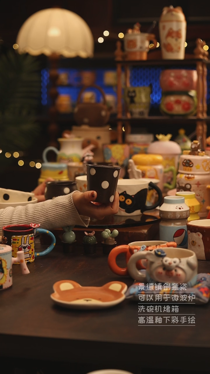 陶瓷景德镇可爱陶瓷釉下彩绘设计师款