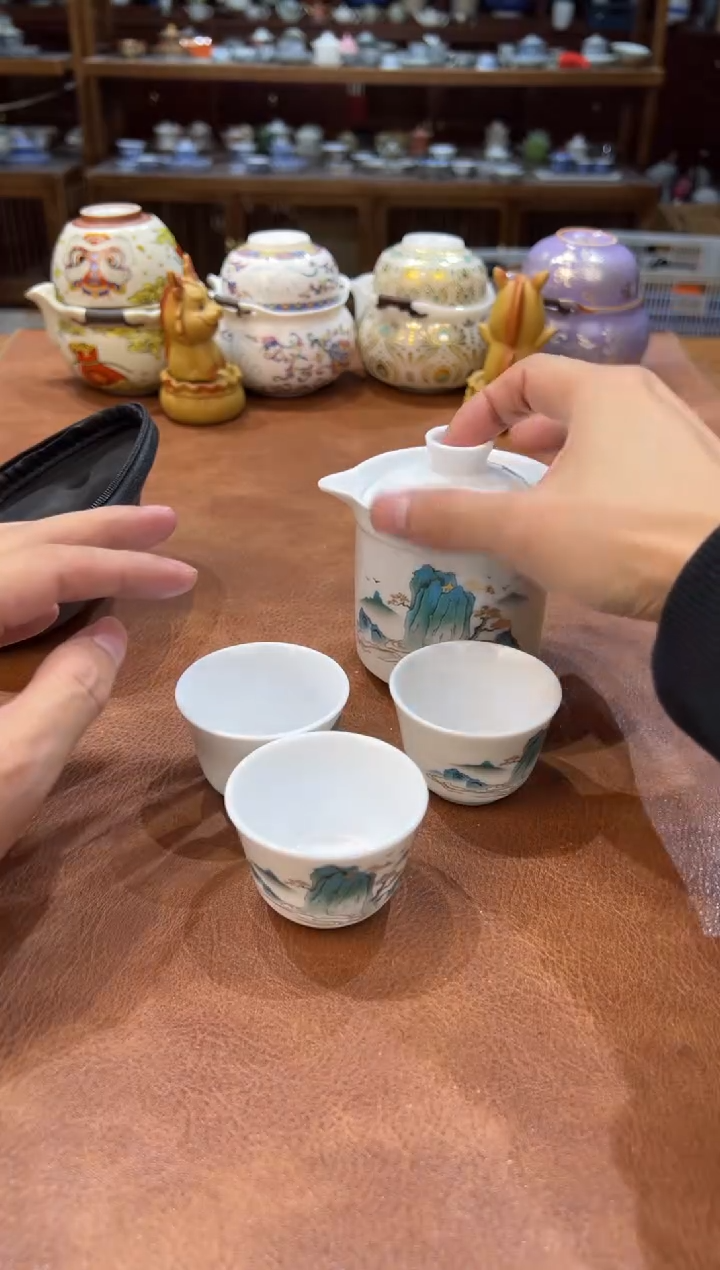 真的很便宜会开片的旅行茶具
