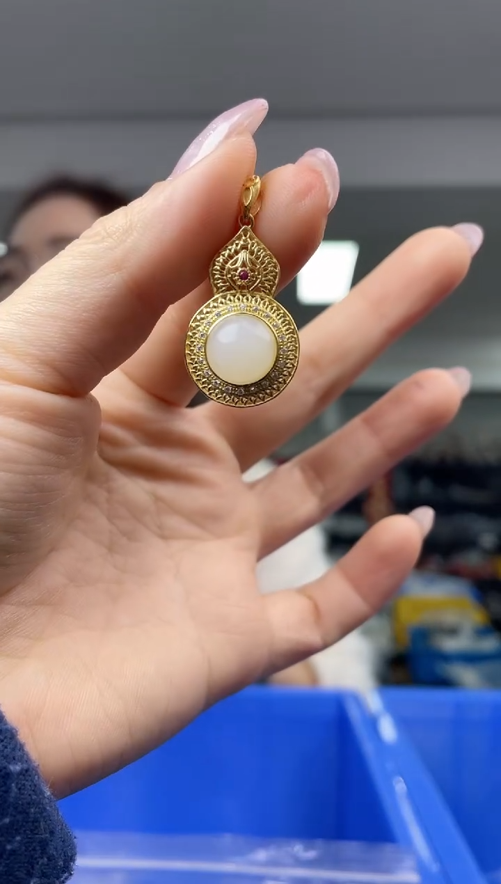 【闪购商品】和田玉`银S925镶嵌（多样性发一件）