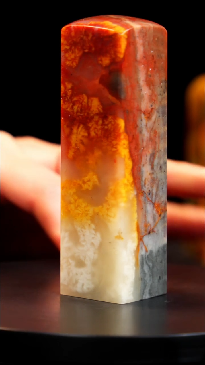 昌化石雪花印章印章印章