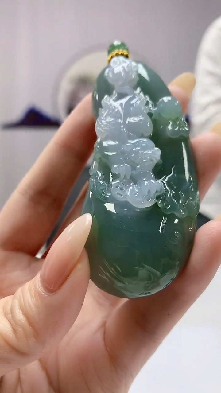 【闪购商品】定制翡翠未镶嵌5028DD-毛货挂件131