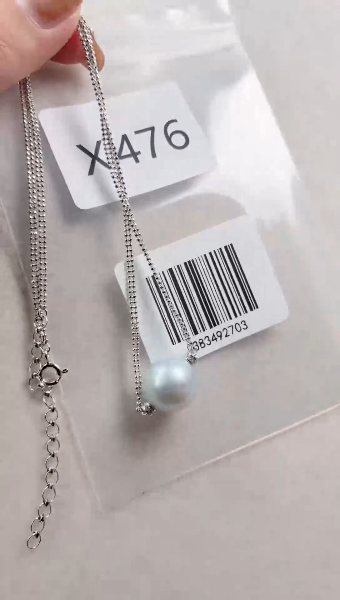 银S925镶嵌套链海水珍珠X476