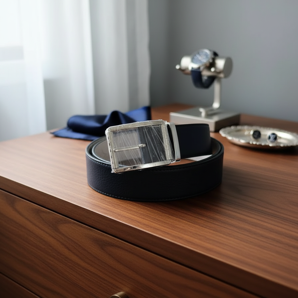 95新 LouisVuitton/路易威登  蓝色银扣腰带 1840 9640 