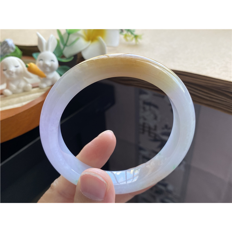 天然翡翠10.30批次正圈三色镯10022号57-12.1-8.9天然翡翠手镯