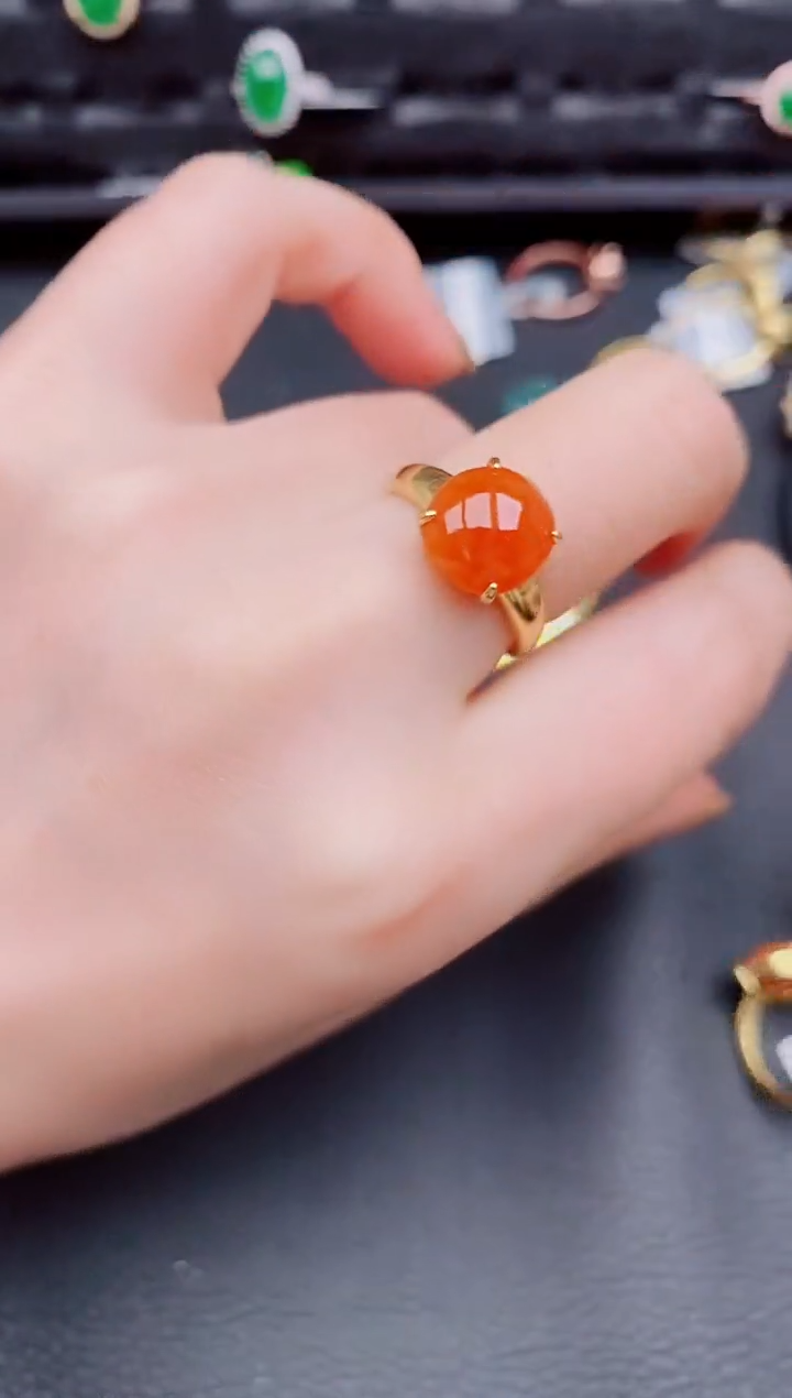 【闪购商品】翡翠戒指银S925镶嵌天然a货翡翠690