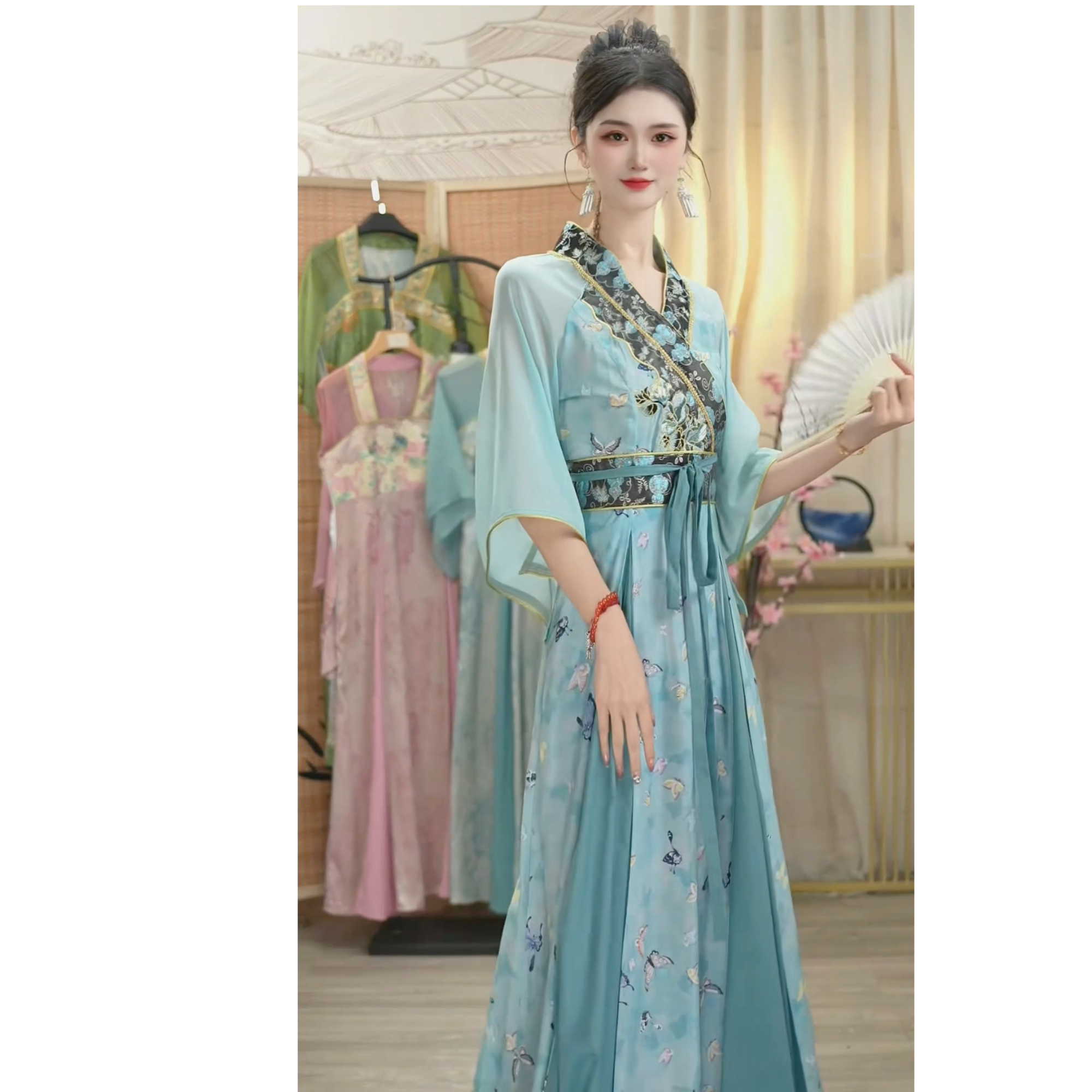 羽唐名2025夏季新款中国风飘逸日常长款连衣裙1557