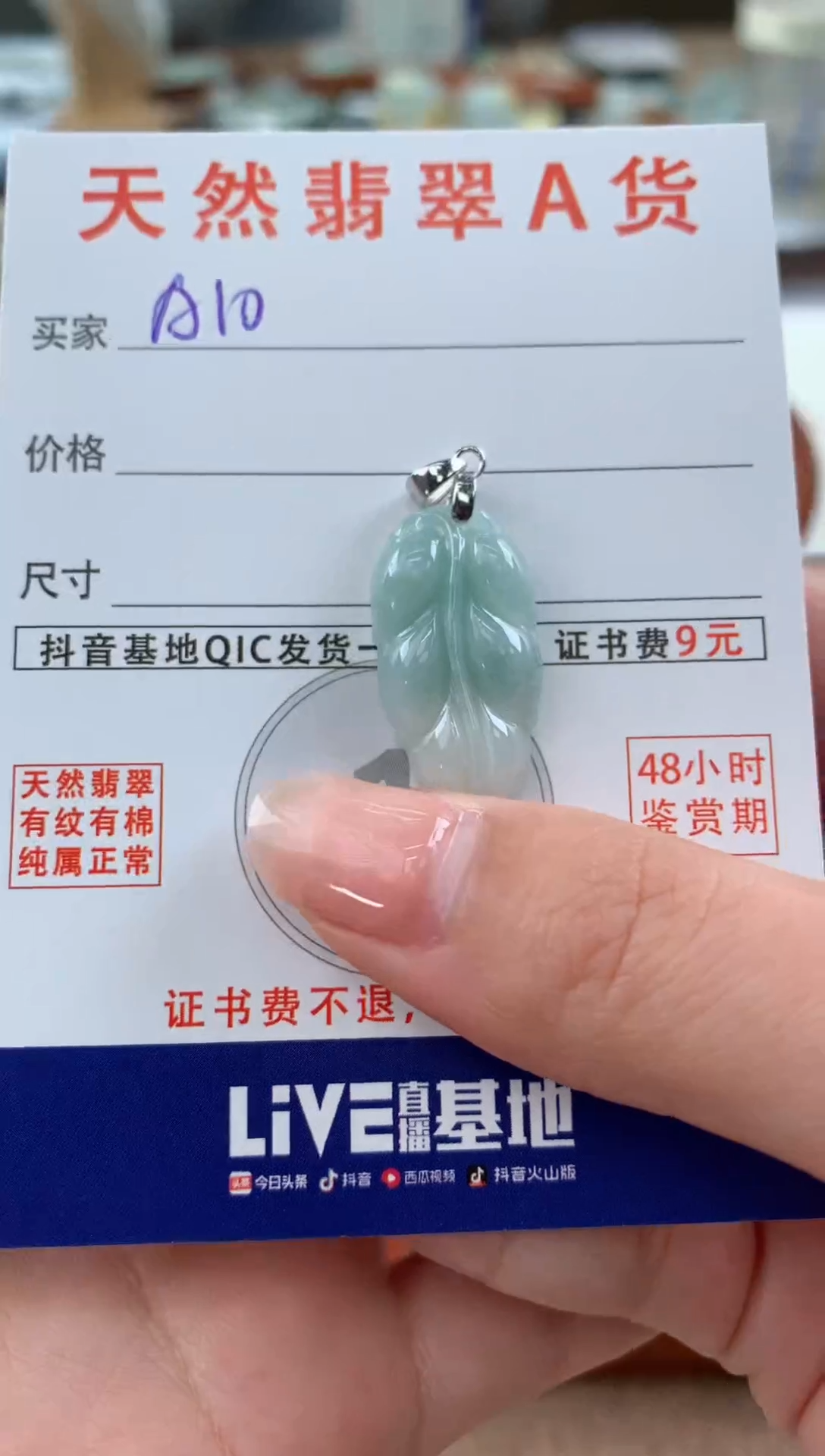 【闪购商品】翡翠颈饰未镶嵌天然A货翡翠挂件