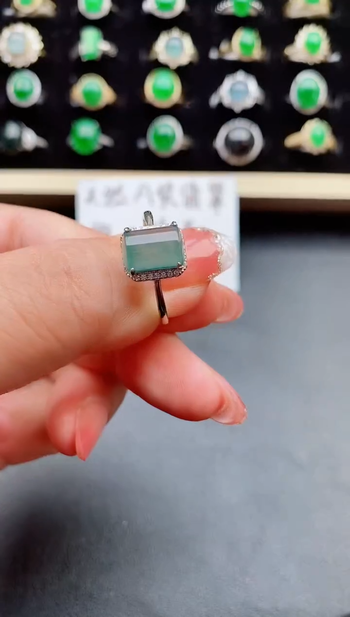 【闪购商品】翡翠戒指银S925镶嵌50800