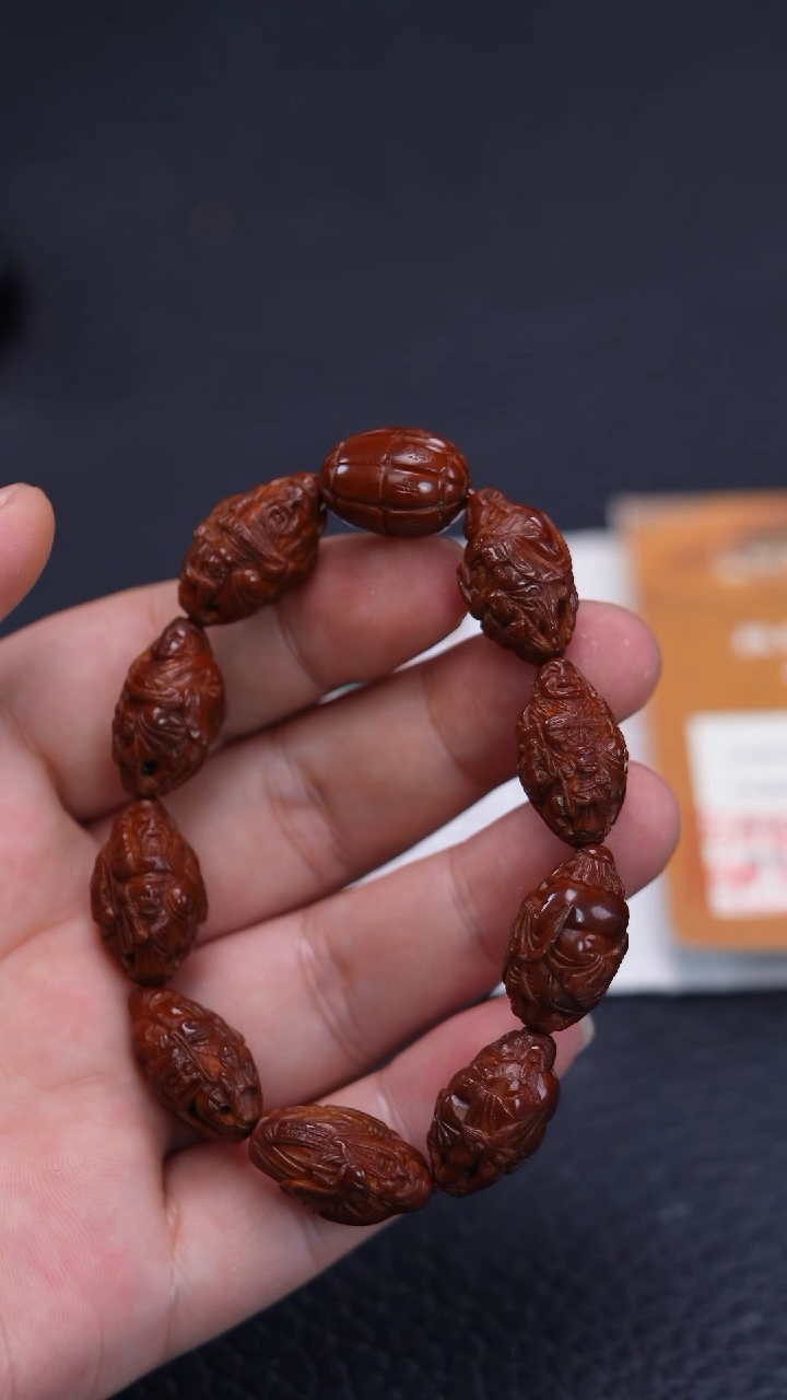 【闪购商品】橄榄核其他回血钟惠明本工小籽骑兽童子八仙祝寿手串