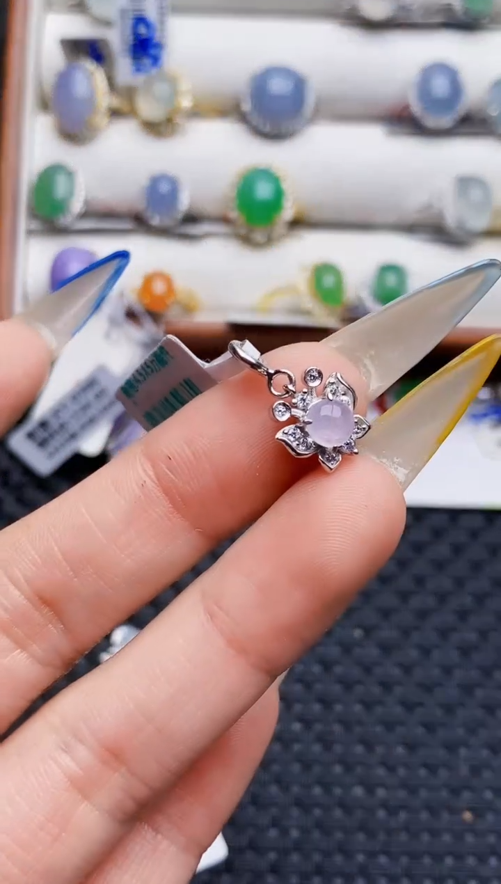 银S925镶嵌戒指翡翠5100