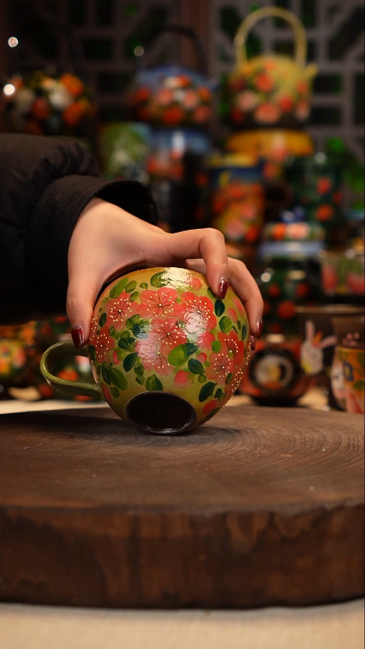 紫砂 油画手绘釉下彩