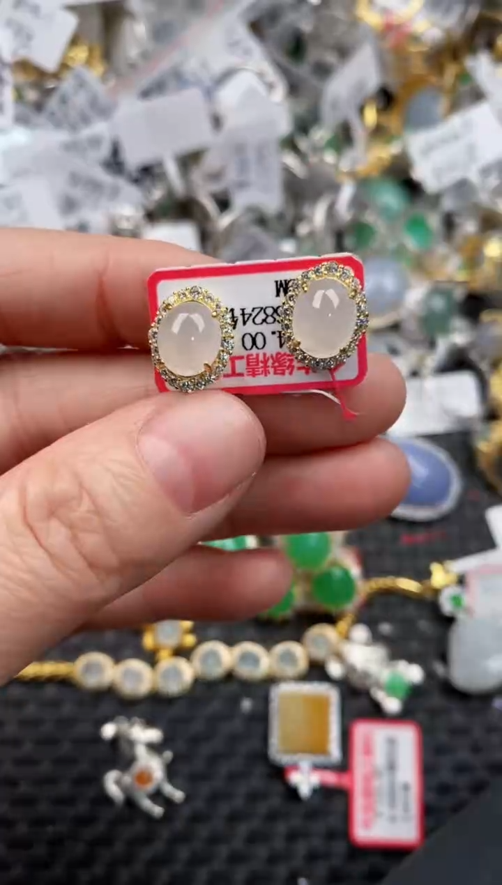 银S925镶嵌戒指翡翠10             9