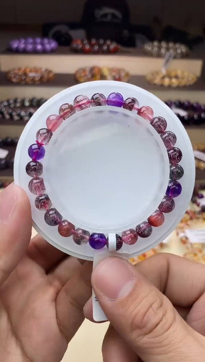 【闪购商品】水晶手链未镶嵌黑加仑超七单圈7m+