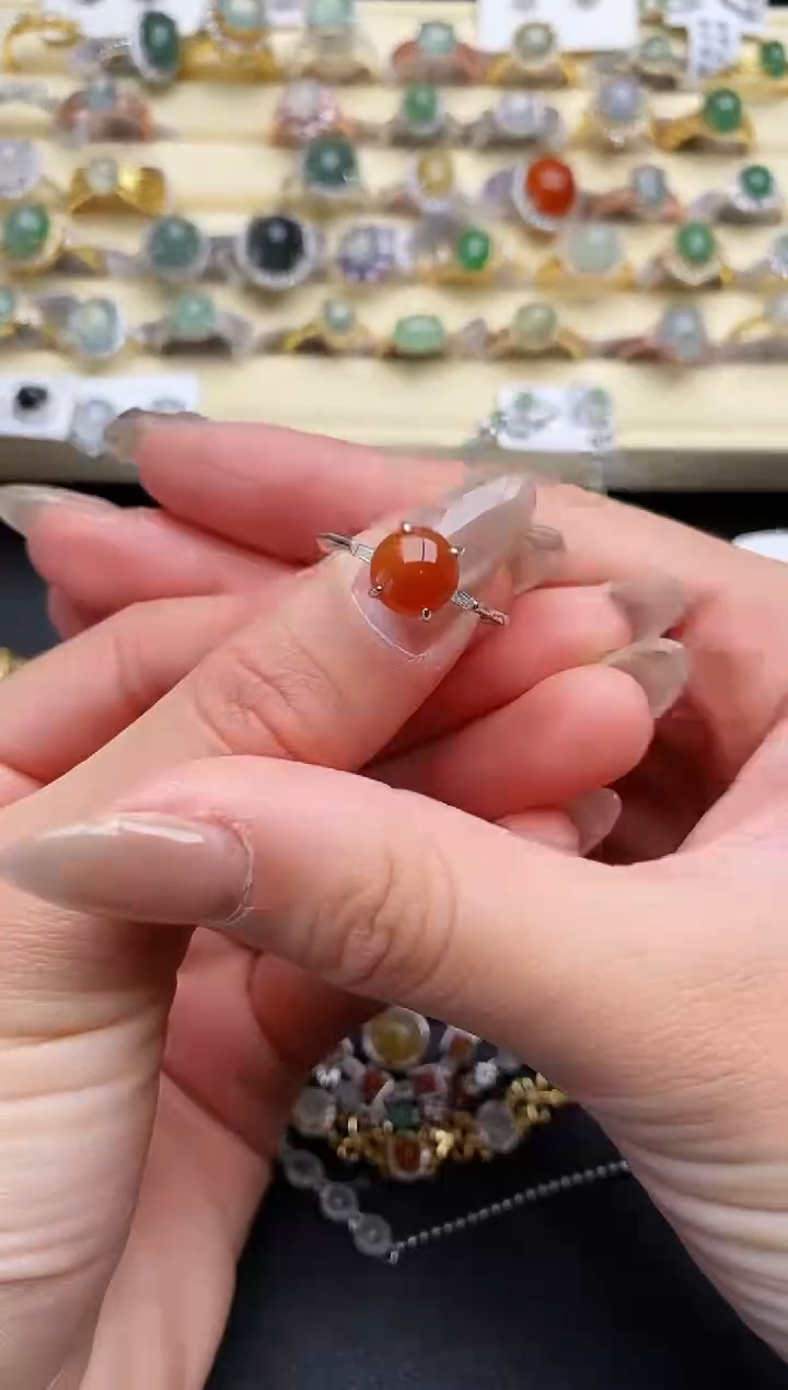 【闪购商品】翡翠戒指银S925镶嵌222222222+1