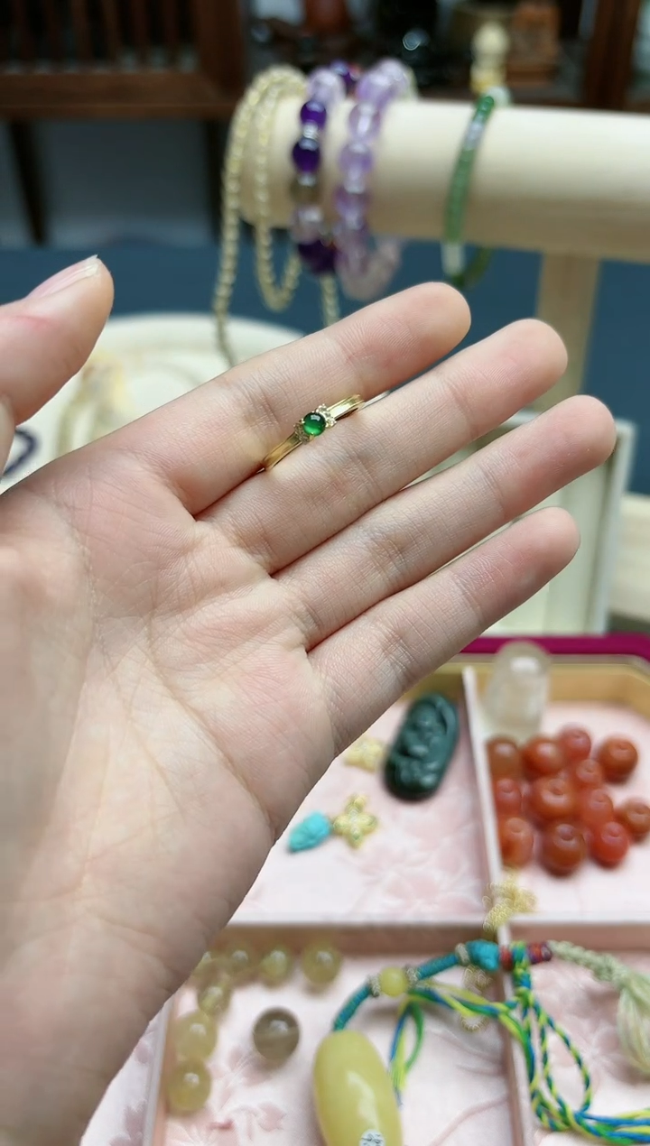 【闪购商品】翡翠戒指银S925镶嵌翡翠戒指*1 LXY