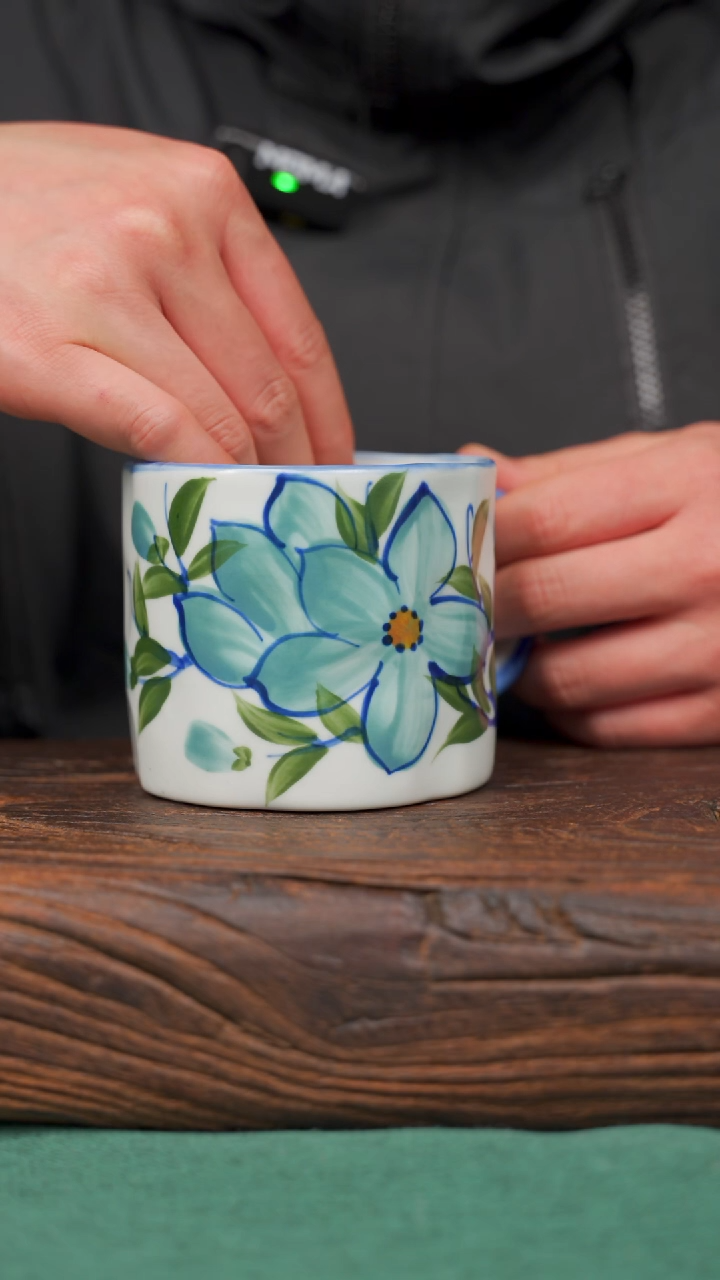 【闪购商品】瓷片100寻一缕瓷香杯釉下手工手绘瓷器