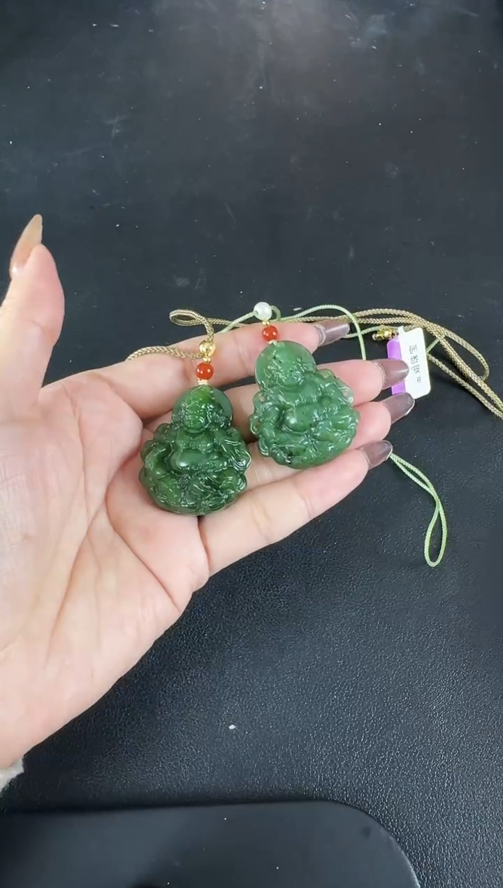 颈饰未镶嵌和田玉（碧玉）财财多样性发一