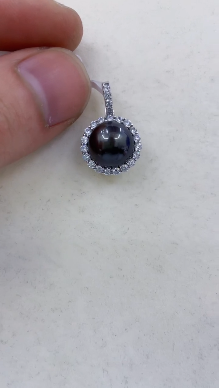 银S925镶嵌颈饰海水珍珠 