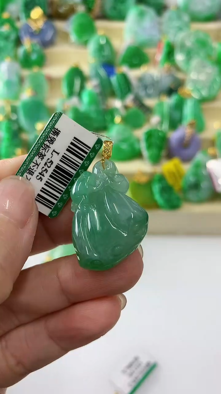 【闪购商品】翡翠吊坠(不含链)18K金镶嵌挂件