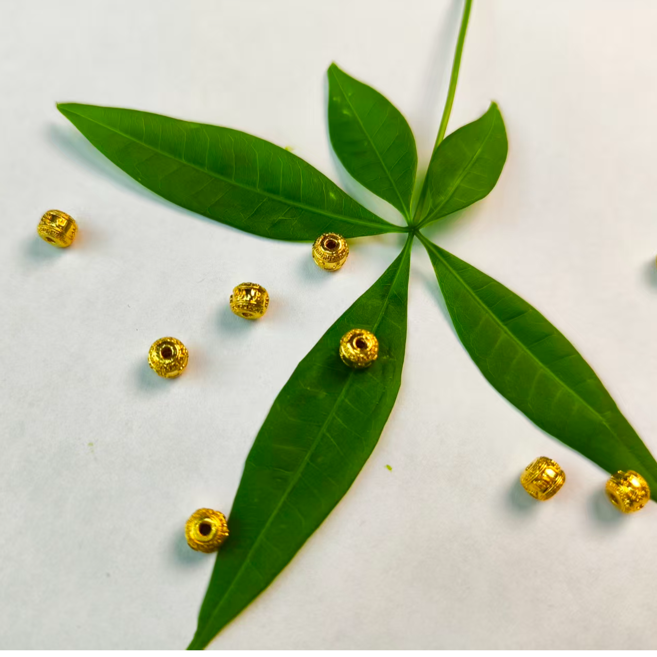 京-东发货 18k金5m六字真言珠 手串 配件配饰