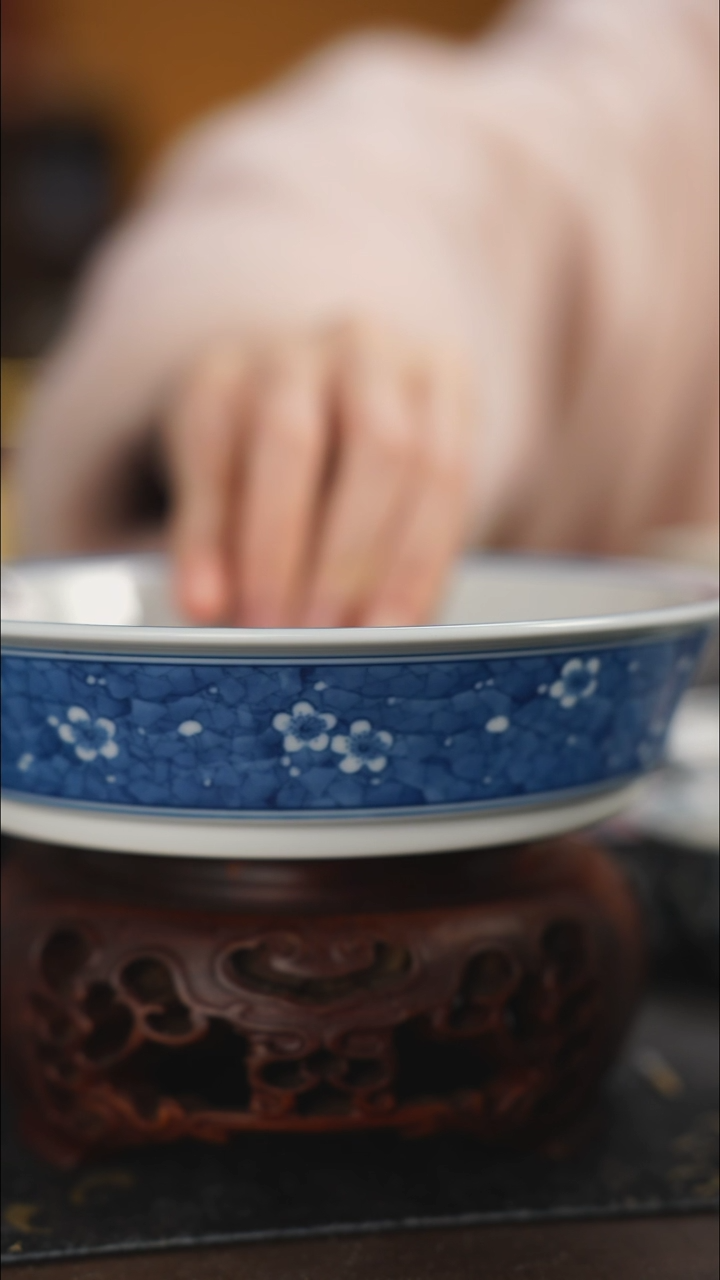 【闪购商品】柴窑青花三多壶承微瑕