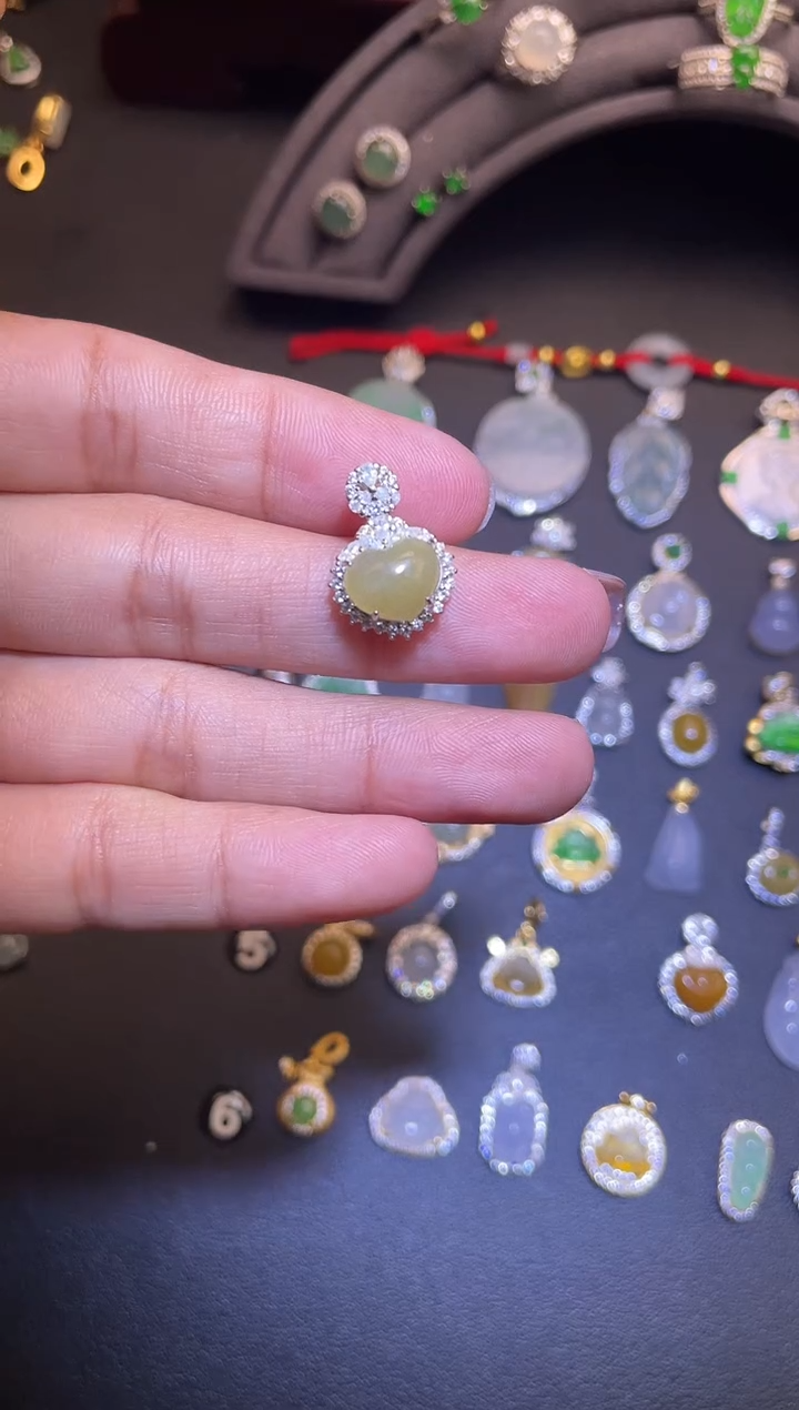 吊坠(不含链)银S925镶嵌翡翠1