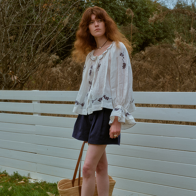 【点击预约3.06】TOPCLOSET 法式老钱度假风纯汉麻砂洗a字显瘦短裤