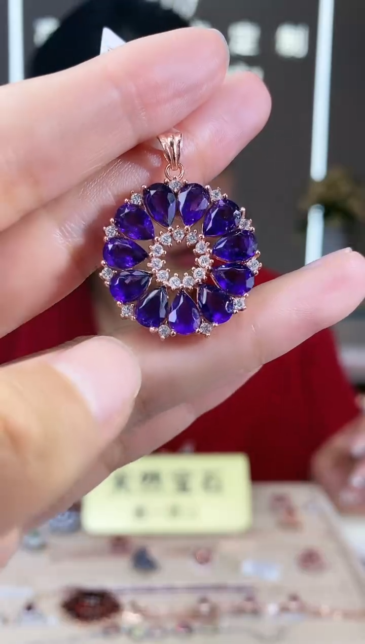 【闪购商品】紫晶颈饰银S925镶嵌颈饰