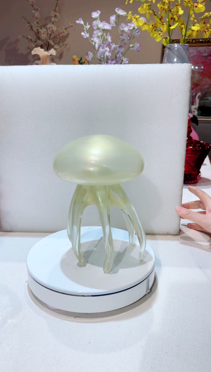 【闪购商品】琉璃手工艺品奶油黄水母   微瑕