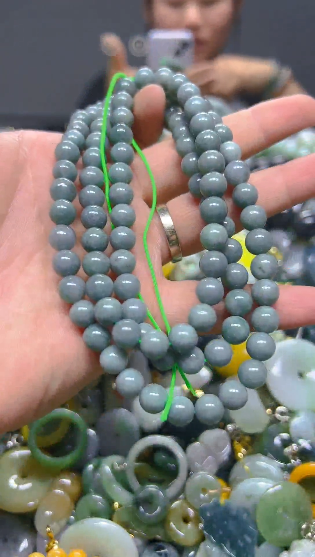 翡翠未镶嵌颈饰7MM/S/翡翠A货,1件也是批发价