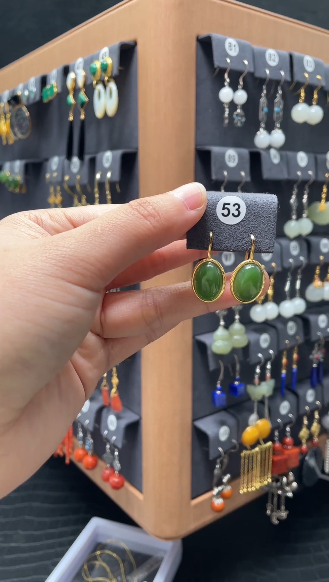 【闪购商品】和田玉耳饰银S925镶嵌0053