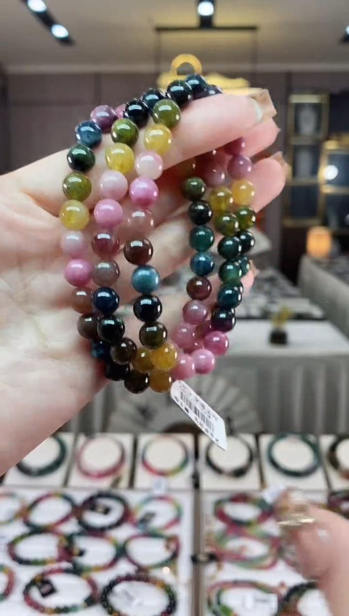 【闪购商品】碧玺三圈手串7mm+未镶嵌一物一证dan