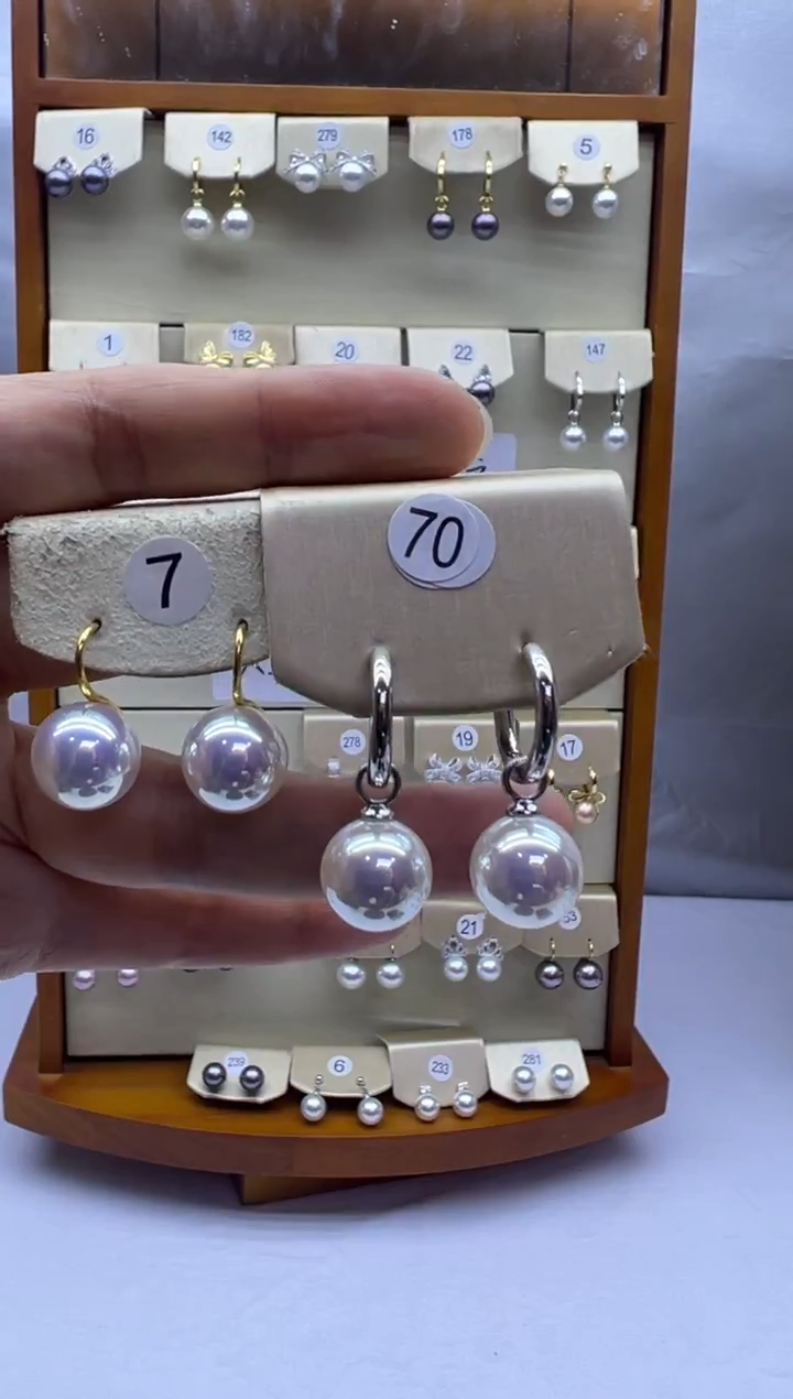 未镶嵌耳饰淡水珍珠7+70