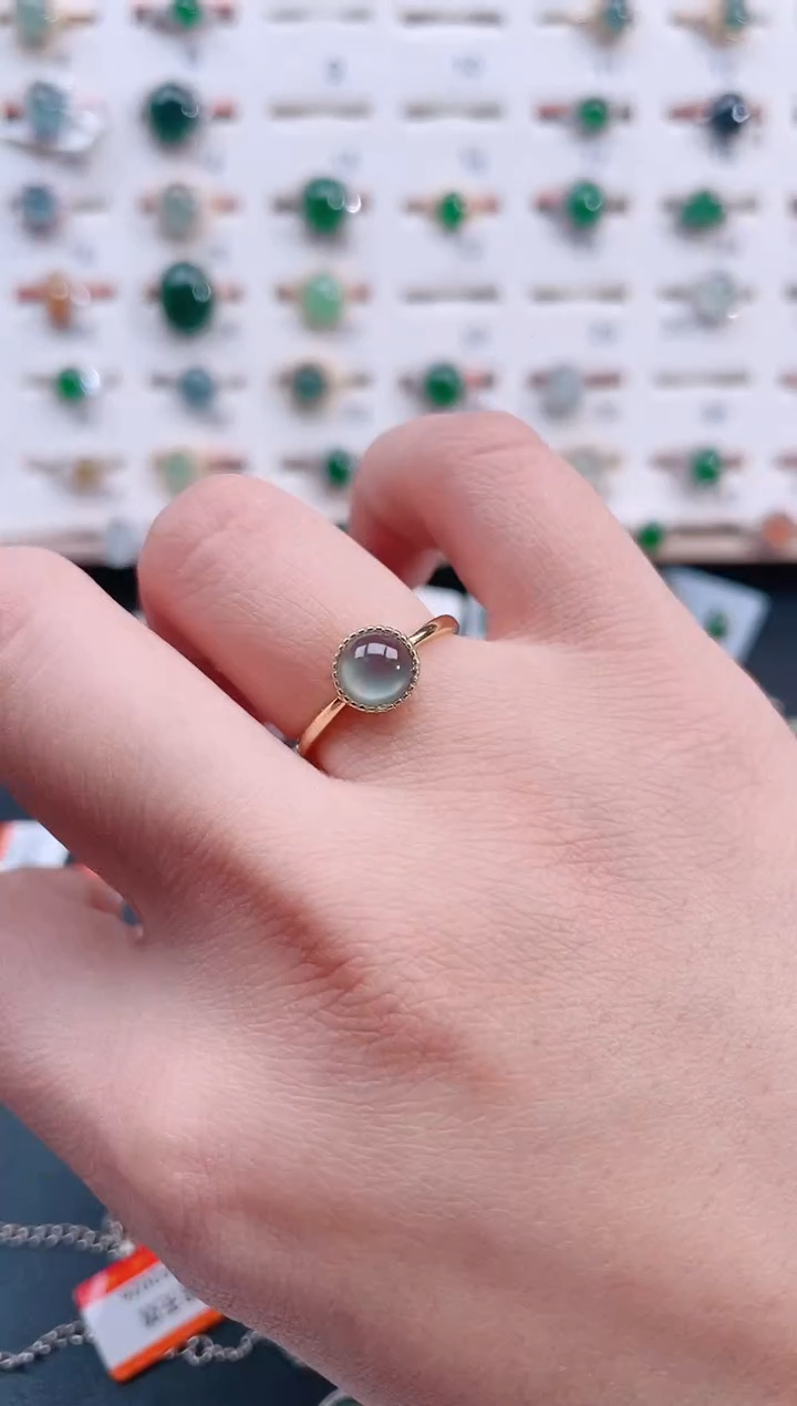 银S925镶嵌戒指翡翠天然翡翠