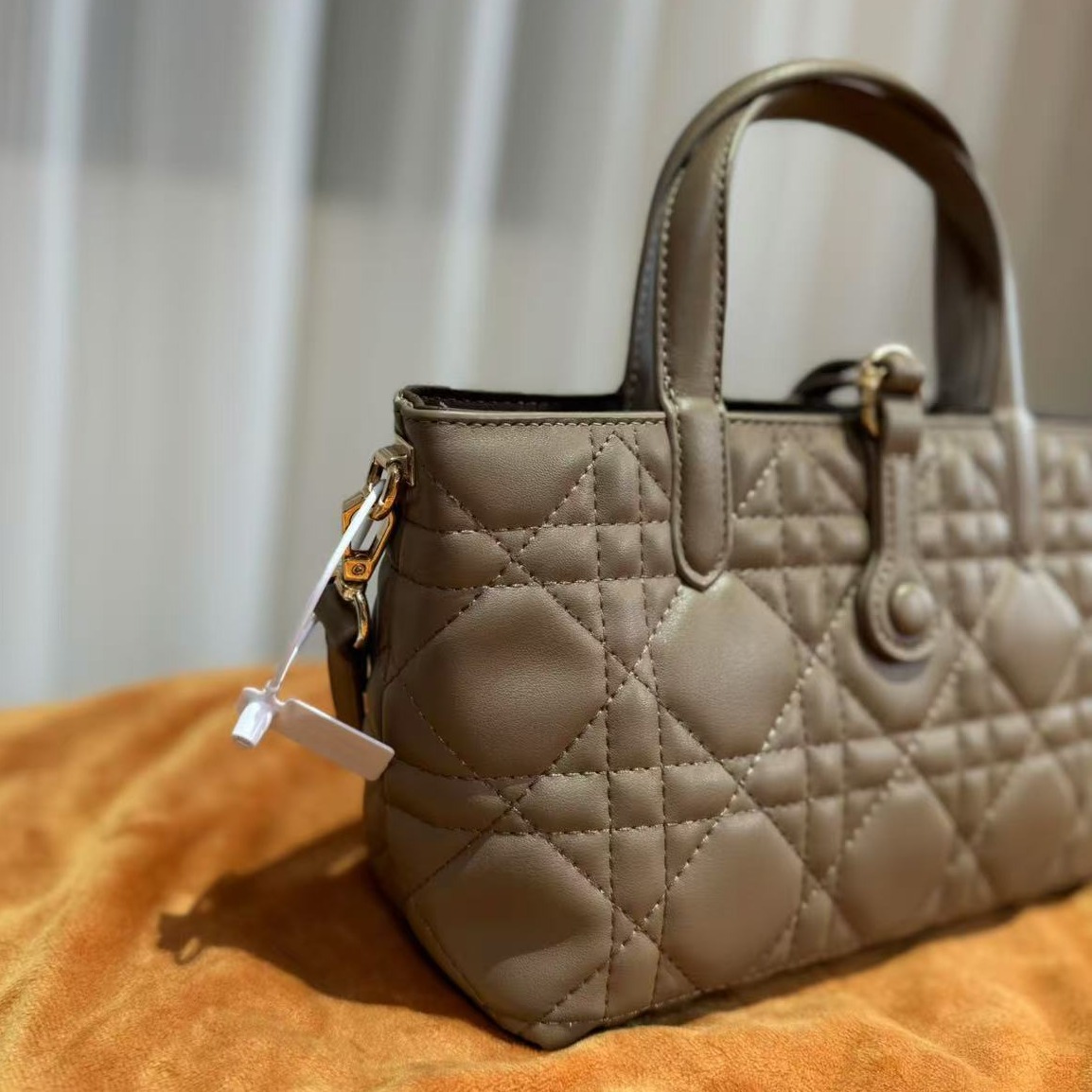 HIRMRIS手工真皮包550697-奶茶  两格托特蒂奶茶色