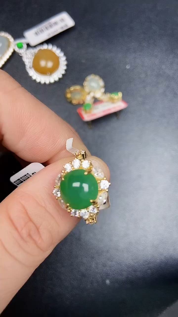 银S925镶嵌戒指翡翠2150