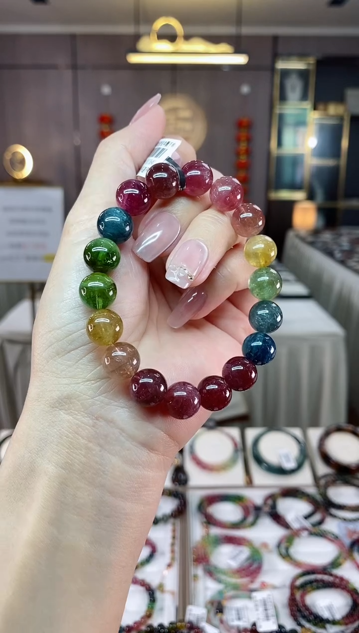 【闪购商品】碧玺单圈手串10mm+未镶嵌（多样性发一条）hon