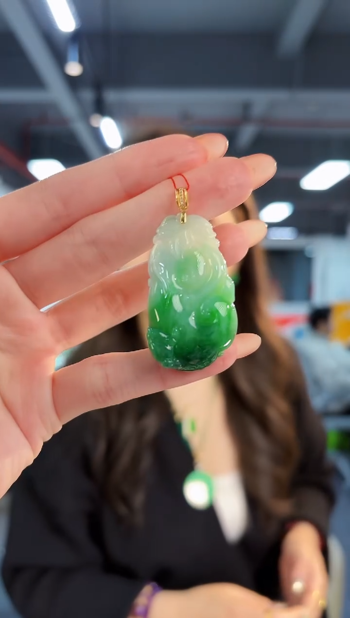 【闪购商品】翡翠颈饰18K金镶嵌缅料A货/支持复检/一件