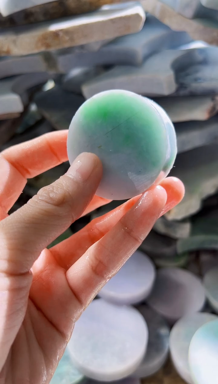 翡翠裸石缅甸翡翠A货柠6949