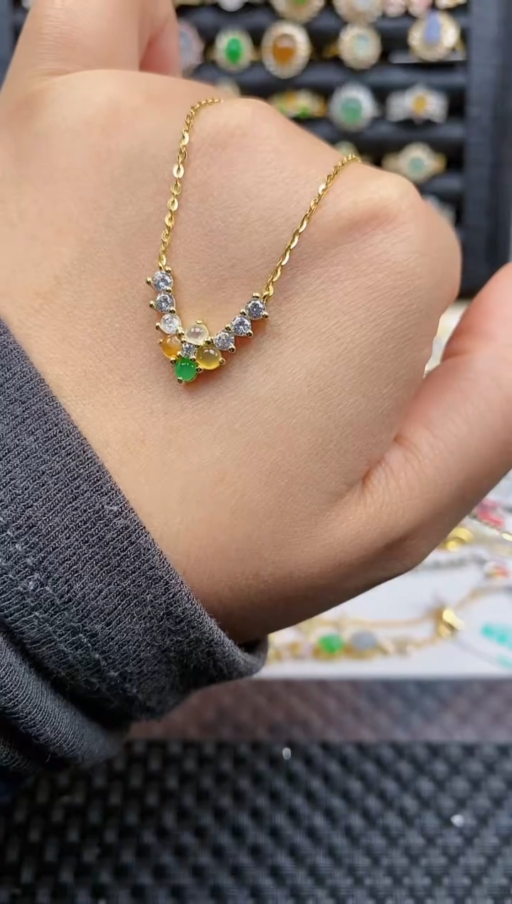 银S925镶嵌戒指翡翠380