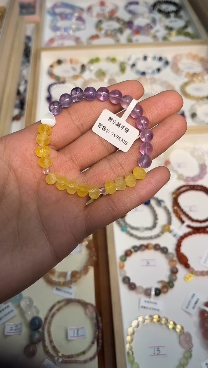 【闪购商品】水晶手链未镶嵌紫水晶黄水晶