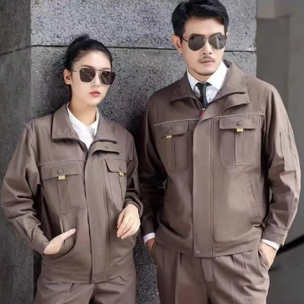 春秋冬工作服套装男上衣耐磨长袖电力车间全棉防烫电焊劳保服男装